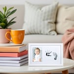 Little Pear Bebek El İzi ve Ayak İzi Çerçevesi, Cinsiyet-Nötr Bebek Baskı Çerçevesi, Kız veya Erkek Bebek Baskı Resim Çerçevesi, Beyaz