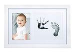 Little Pear Bebek El İzi ve Ayak İzi Çerçevesi, Cinsiyet-Nötr Bebek Baskı Çerçevesi, Kız veya Erkek Bebek Baskı Resim Çerçevesi, Beyaz