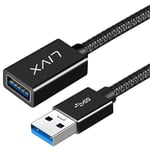 LivX Rope 5Gbps Hızlı Veri Aktarımı USB 3.0 Erkek Dişi Uzatma Kablosu Halat Örgülü (3 Metre) - Seçenekler: 3 Metre, 2 Metre, 5 Metre