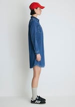 Liz Casual Koyu Mavi Jean Elbise 130656-86430
