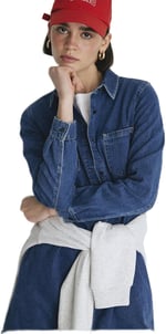 Liz Casual Koyu Mavi Jean Elbise 130656-86430