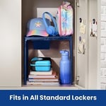 LockerMate Ayarlanabilir Raf Dolap Rafı ve Düzenleyici, Dolabınıza Uyacak Şekilde Uzatılır, Kullanımı Kolay, Okul, İş, Spor Salonu için Mükemmel, Saklama Çekmecesi Dahil, Mavi (5025-NVY)