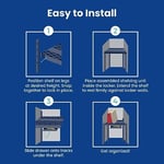 LockerMate Ayarlanabilir Raf Dolap Rafı ve Düzenleyici, Dolabınıza Uyacak Şekilde Uzatılır, Kullanımı Kolay, Okul, İş, Spor Salonu için Mükemmel, Saklama Çekmecesi Dahil, Mavi (5025-NVY)