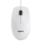 Logitech B100 Optik USB Kablolu Mouse, Sağ ve Sol Elle Kullanıma Uygun, Windows, Linux ve Mac ile Uyumlu, Beyaz
