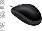 Logitech B110 kablolu USB fare, sessiz tuşlar, tam boyutlu konforlu tasarım, iki elle kullanılabilir PC/Mac/Laptop - Gri