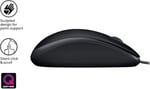 Logitech B110 kablolu USB fare, sessiz tuşlar, tam boyutlu konforlu tasarım, iki elle kullanılabilir PC/Mac/Laptop - Gri