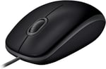Logitech B110 kablolu USB fare, sessiz tuşlar, tam boyutlu konforlu tasarım, iki elle kullanılabilir PC/Mac/Laptop - Gri