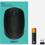 Logitech B170 Optik USB Alıcılı Kablosuz Mouse, Sağ ve Sol Elle Kullanıma Uygun, 12 Ay Pil Ömrü, Siyah