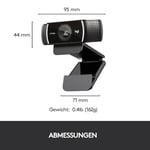 Logitech C922 PRO HD Web Kamerası, 1080p/30 FPS Çözünürlük, RightLight 2 ile Otomatik Işık Düzeltme, Çift Gürültü Önleyici Mikrofon, Premium XSplit Lisanslı, Siyah