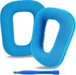 Logitech G430, G930, G35, F450, G432, G332 Kulaklıklar, Kulak Kılıfları için Yedek Kulak Pedleri (Mesh Kumaş/Mavi)