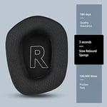 Logitech G733 Oyun Kulaklığı için Kumaş Yedek Kulak Pedleri, Logitech G335 Kablosuz Kulaklık, Yumuşak Mesh Kumaş ve İzolasyon Köpüğü ile Kulaklık Aksesuarları (Siyah)