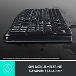 Logitech K120 USB Kablolu Klavye, Sayısal Tuş Takımına Sahip, Sıvı Dökülmelerine Dayanıklı, Türkçe Q Klavye, Siyah