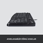 Logitech K120 USB Kablolu Klavye, Sayısal Tuş Takımına Sahip, Sıvı Dökülmelerine Dayanıklı, Türkçe Q Klavye, Siyah