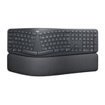 Logitech K860 ERGO Gelişmiş Ergonomik Kablosuz Klavye, Bilek Desteği, Bluetooth ve USB Bağlantılı, Sessiz, Özelleştirilebilir Tuşlu, Konforlu Bölünmüş Türkçe Q Klavye, Siyah