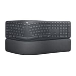 Logitech K860 ERGO Gelişmiş Ergonomik Kablosuz Klavye, Bilek Desteği, Bluetooth ve USB Bağlantılı, Sessiz, Özelleştirilebilir Tuşlu, Konforlu Bölünmüş Türkçe Q Klavye, Siyah