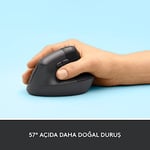Logitech Lift Kablosuz Ergonomik Dikey Mouse, 57° Dikey Açı, 4000 DPI, Sessiz, Küçük ve Orta Eller İçin, Bluetooth, Logi Bolt USB Alıcı, 24 Ay Pil Ömrü, Siyah