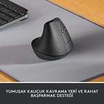 Logitech Lift Kablosuz Ergonomik Dikey Mouse, 57° Dikey Açı, 4000 DPI, Sessiz, Küçük ve Orta Eller İçin, Bluetooth, Logi Bolt USB Alıcı, 24 Ay Pil Ömrü, Siyah