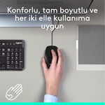 Logitech M100 USB Kablolu Mouse, PC, Mac, Dizüstü Bilgisayar ile Uyumlu, 1000 DPI Optik İzleme, Sağ ve Sol Elle Kullanıma Uygun, Siyah - Seçenekler: Karton Kutu