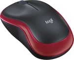 Logitech M185 kablosuz fare, 2,4 GHz USB nano alıcılı, 12 ay pil ömrü, 1000 DPI optik izleme, sol ve sağ elini kullananlar için, PC, Mac, dizüstü bilgisayar ile uyumlu, kırmızı