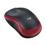 Logitech M185 kablosuz fare, 2,4 GHz USB nano alıcılı, 12 ay pil ömrü, 1000 DPI optik izleme, sol ve sağ elini kullananlar için, PC, Mac, dizüstü bilgisayar ile uyumlu, kırmızı