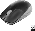 Logitech M190 kablosuz fare, iki elle kullanım için kavisli tasarım, 18 ay pil ömrü artı güç tasarrufu modu, USB alıcısı, geniş tekerlek ve tuşlar sayesinde hassas kontrol, gri