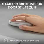 Logitech M350s Pebble Mouse 2 İnce Bluetooth Kablosuz Mouse, Taşınabilir, Hafif, Özelleştirilebilir Tuş, Sessiz Tıklama, Windows, macOS, iPadOS, Android, Chrome İşletim Sistemleri, Easy-Switch, Beyaz
