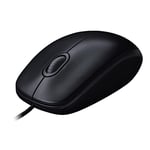 Logitech M90 USB Kablolu Mouse, PC, Mac, Dizüstü Bilgisayar ile Uyumlu, 1000 DPI Optik İzleme, Sağ ve Sol Elle Kullanıma Uygun, Siyah