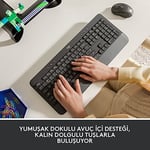 Logitech Signature K650 Tam Boyutlu Kablosuz Klananye, Bilek Desteği, BLE Bluetooth naneya Logi Bolt USB, Derin Yastıklı Tuşlar, Tuş Takımı, PC/Windows/Mac ile Uyumlu, Siyah