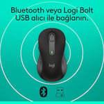 Logitech Signature M650 Kablosuz Mouse, Küçük ve Orta Boy Sağ El için, 4000 DPI, Sessiz, Bluetooth, Logi Bolt USB Alıcı, 24 Ay Pil Ömrü, Siyah - Seçenekler: Büyük Boy Sağ El, Küçük ve Orta Boy Sağ El