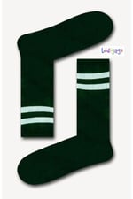 Long Atletik Unisex Çizgili Tenis Kolej Çorap-1
