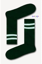 Long Atletik Unisex Çizgili Tenis Kolej Çorap-1
