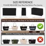 Longchamp Çanta Düzenleyici Ekleme Le Pliage Büyük Bez Çantalarla Uyumlu, Keçe Fermuarlı Çanta Düzenleyici Ekleme, Bardak Tutuculu, 8 Bölmeli (Siyah, L)