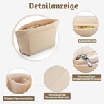 Longchamp L için çanta düzenleyici, Longchamp çanta düzenleyici, çok cepli keçe çanta düzenleyici, cüzdan düzenleyici (bej, L) - Bedenler: M, L