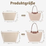 Longchamp L için çanta düzenleyici, Longchamp çanta düzenleyici, çok cepli keçe çanta düzenleyici, cüzdan düzenleyici (bej, L) - Bedenler: M, L