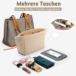 Longchamp L için çanta düzenleyici, Longchamp çanta düzenleyici, çok cepli keçe çanta düzenleyici, cüzdan düzenleyici (bej, L) - Bedenler: M, L