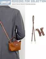 Longchamp Mini Çanta için Crossbody Kayış, Deri El Çantası Omuz Askısı Kiti Mini Longcamp Tote Çanta için Ayarlanabilir, Yeni Kahverengi-altın a, Brown-Gold A