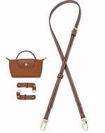 Longchamp Mini Çanta için Crossbody Kayış, Deri El Çantası Omuz Askısı Kiti Mini Longcamp Tote Çanta için Ayarlanabilir, Yeni Kahverengi-altın a, Brown-Gold A