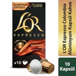 L'OR - Espresso Kahve - Colombia - Origins Collection - Yoğunluk 8 - Turunçgil Notaları - 1 Paket x 10 Alüminyum Kapsül