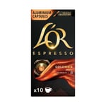 L'OR - Espresso Kahve - Colombia - Origins Collection - Yoğunluk 8 - Turunçgil Notaları - 1 Paket x 10 Alüminyum Kapsül