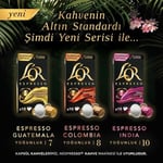 L'OR - Espresso Kahve - India - Origins Collection - Yoğunluk 10 - Tatlımsı ve Hafif Baharat Notaları - 1 Paket x 10 Alüminyum Kapsül