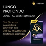 L'OR Lungo Profondo, Core-Lungo Collection, Yoğunluk 8, Bitter Çikolata ve Meyvemsi Notalar Espresso Kapsülleri, 10 Adet, 1 Paket