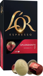 L'OR Splendente, Core Collection, Yoğunluk 7, Turunçgil ve Fındık Notaları Espresso Kapsülleri, 10 Adet, 1 Paket, 07 Splendente