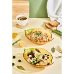 Lora Bianca Citrus 2'li Büyük Limon Formlu Cam Salata/meze Sunum Kasesi Seti