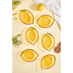Lora Bianca Citrus 6'lı Limon Formlu Cam Mini Çerez/meyve/meze Kasesi Seti