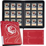 Lorcana Kartları için Bağlayıcı, Premium 9 Cepli Ticaret Kartı Albümü, 500 Cepli ve Playmat Lorcana Kartları, Jetonlar ve Kurallar sayfasıyla uyumlu - Klasik Kırmızı