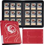 Lorcana Kartları için Bağlayıcı, Premium 9 Cepli Ticaret Kartı Albümü, 500 Cepli ve Playmat Lorcana Kartları, Jetonlar ve Kurallar sayfasıyla uyumlu - Klasik Kırmızı