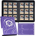 Lorcana Kartları için Bağlayıcı, Premium 9 Cepli Ticaret Kartı Albümü, 500 Cepli ve Playmat Lorcana Kartları, Jetonlar ve Kurallar sayfasıyla uyumlu - Klasik Mor