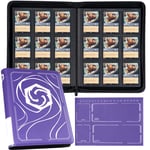 Lorcana Kartları için Bağlayıcı, Premium 9 Cepli Ticaret Kartı Albümü, 500 Cepli ve Playmat Lorcana Kartları, Jetonlar ve Kurallar sayfasıyla uyumlu - Klasik Mor