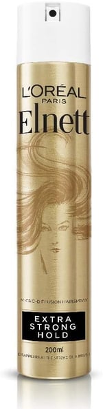 L'Oreal Paris Elnett Ekstra Güçlü Tutuşlu Saç Spreyi, 24 saate kadar ekstra güçlü tutuş ve doğal görünümlü parlaklık sağlar, temiz ve yeniden şekillendirmeye hazır hissettirir, 200 ml.
