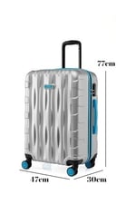 Louisiana Polo Büyük Boy Valiz, 77 cm Boy, 47 cm En, 30 cm Derinlik, 100 lt Hacim, 25 kg Kapasite, Su Geçirmez, Kolay Temizlenen Kabuk, Tekerlekli (Gri)